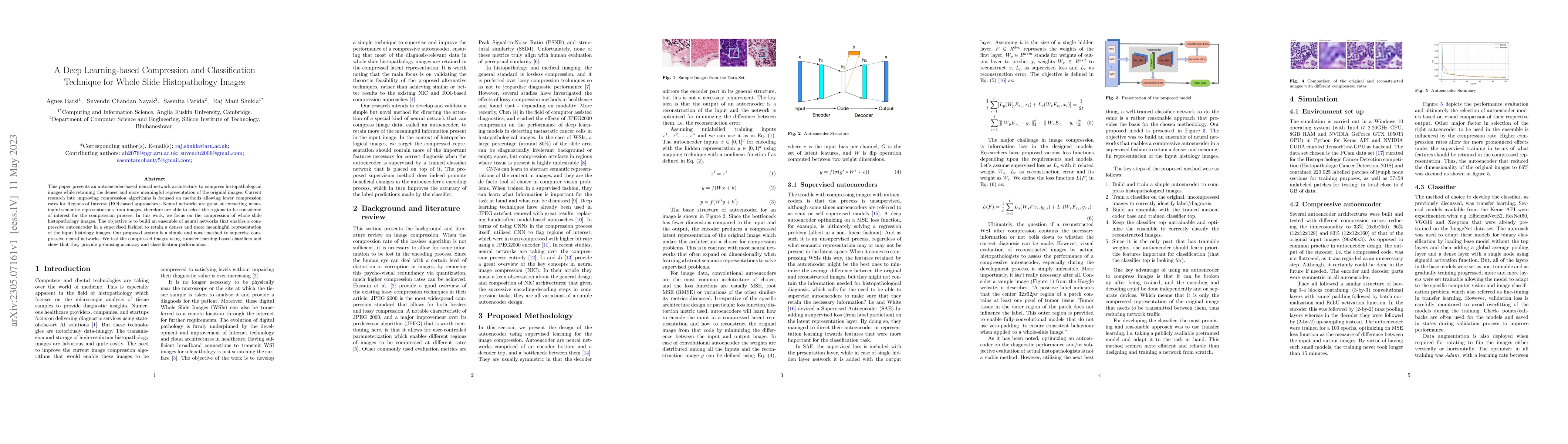 Thumbnail for A Deep Learning-based Compression and Classification Technique for Whole
  Slide Histopathology Images
