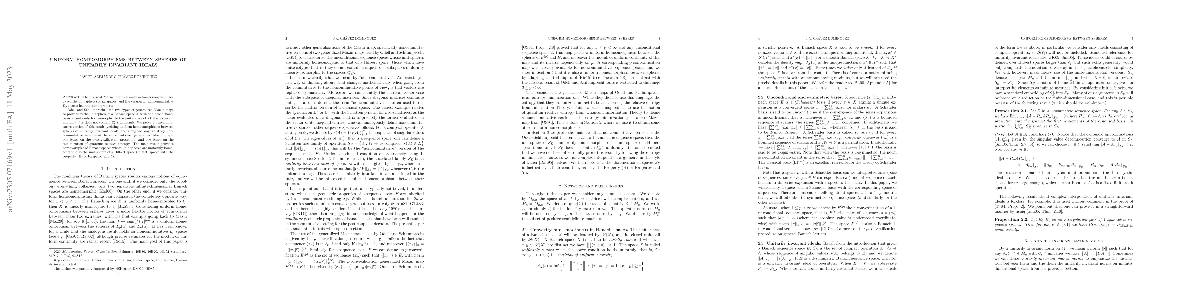 Thumbnail for Uniform homeomorphisms between spheres of unitarily invariant ideals