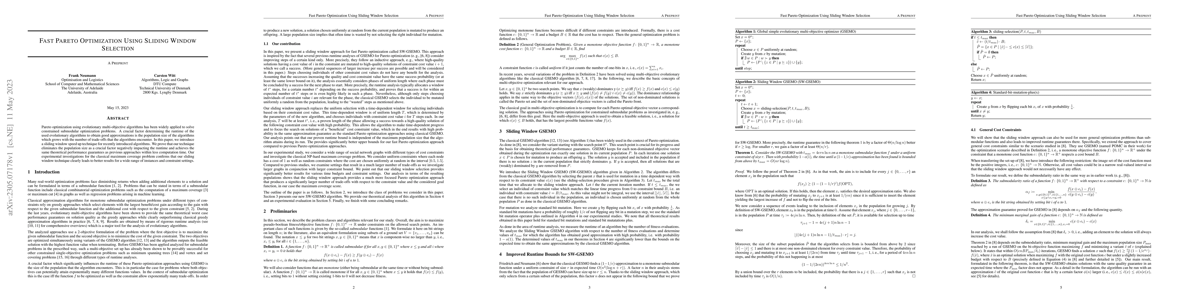 Thumbnail for Fast Pareto Optimization Using Sliding Window Selection