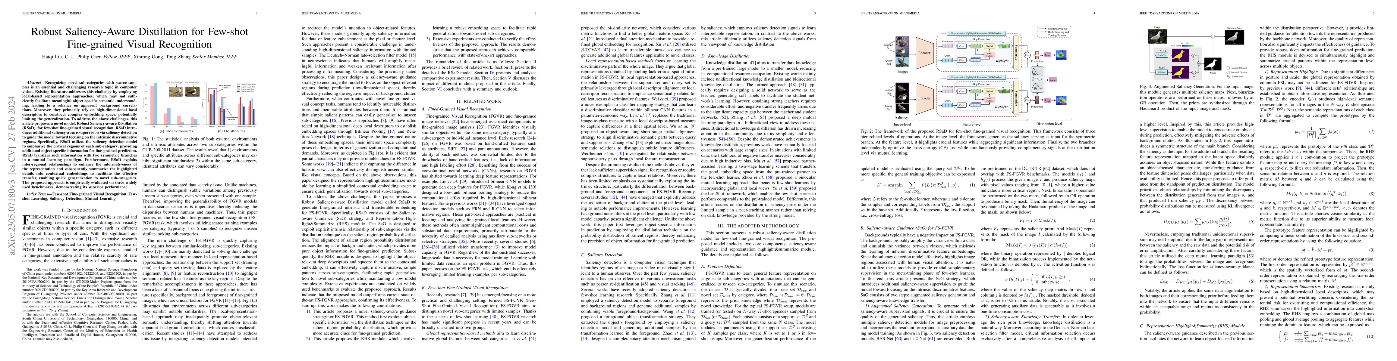 Thumbnail for Robust Saliency-Aware Distillation for Few-shot Fine-grained Visual
  Recognition