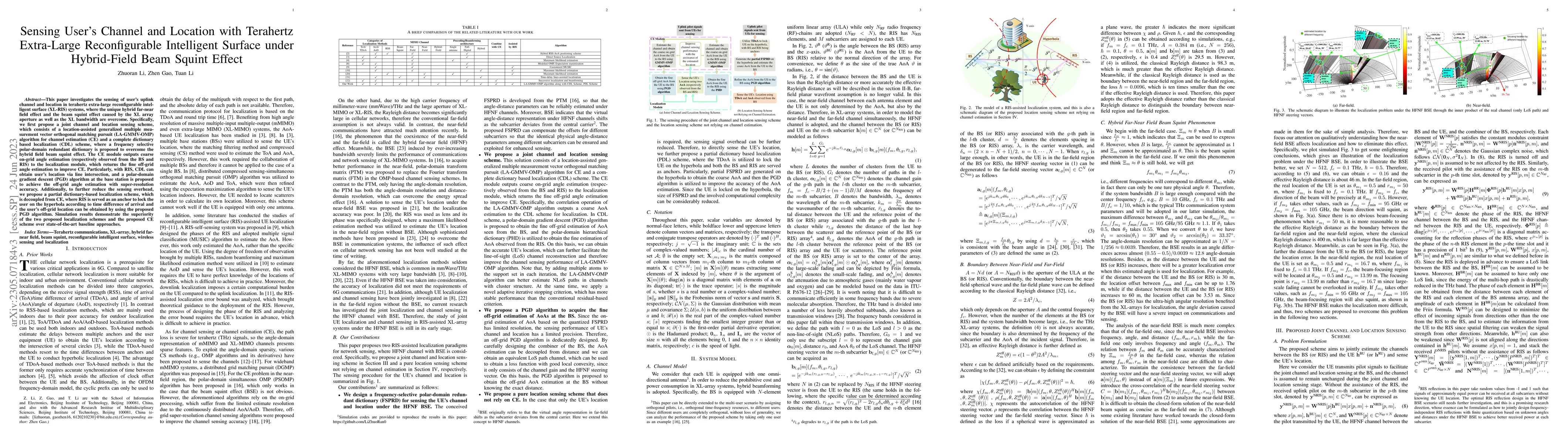Thumbnail for Sensing User's Channel and Location with Terahertz Extra-Large
  Reconfigurable Intelligent Surface under Hybrid-Field Beam Squint Effect