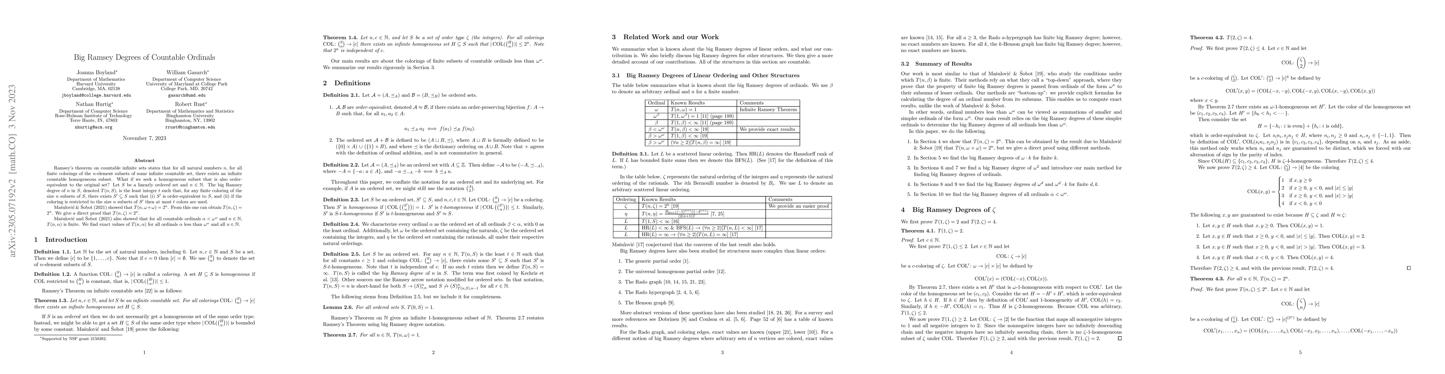 Thumbnail for Big Ramsey Degrees of Countable Ordinals