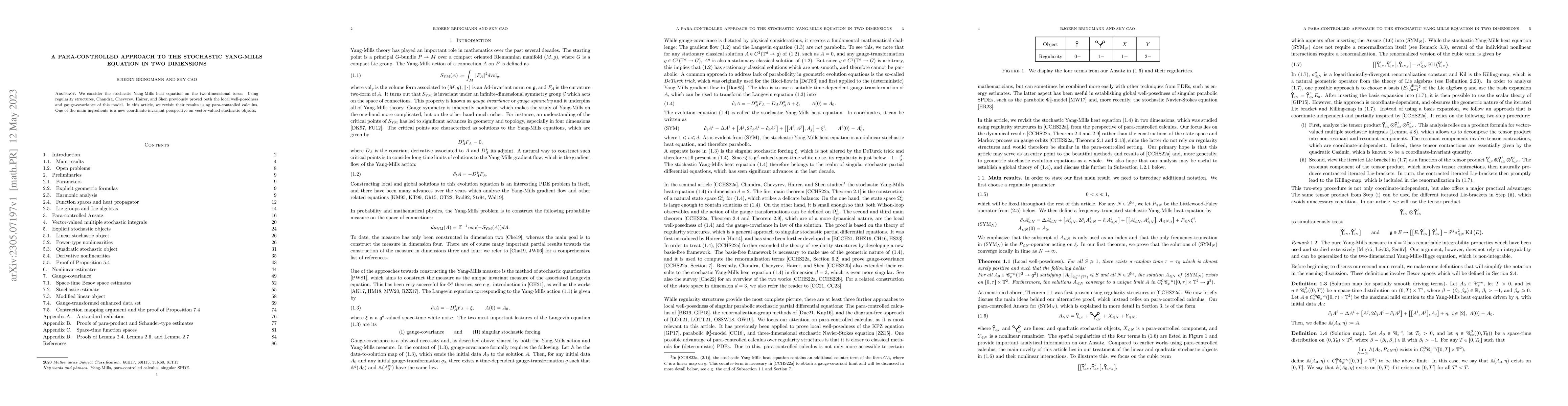 Thumbnail for A para-controlled approach to the stochastic Yang-Mills equation in two
  dimensions