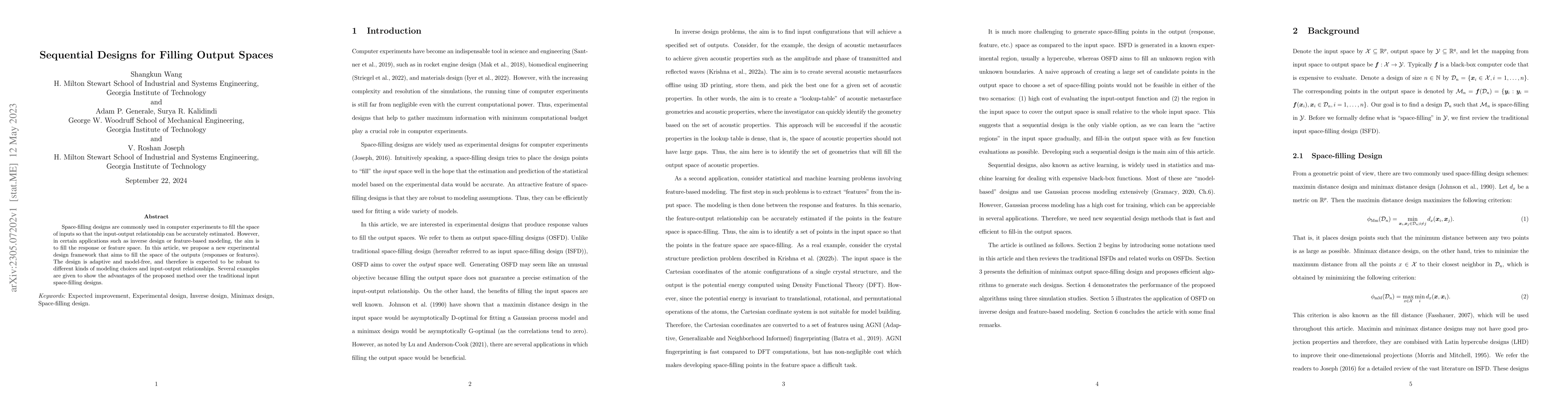 Thumbnail for Sequential Designs for Filling Output Spaces
