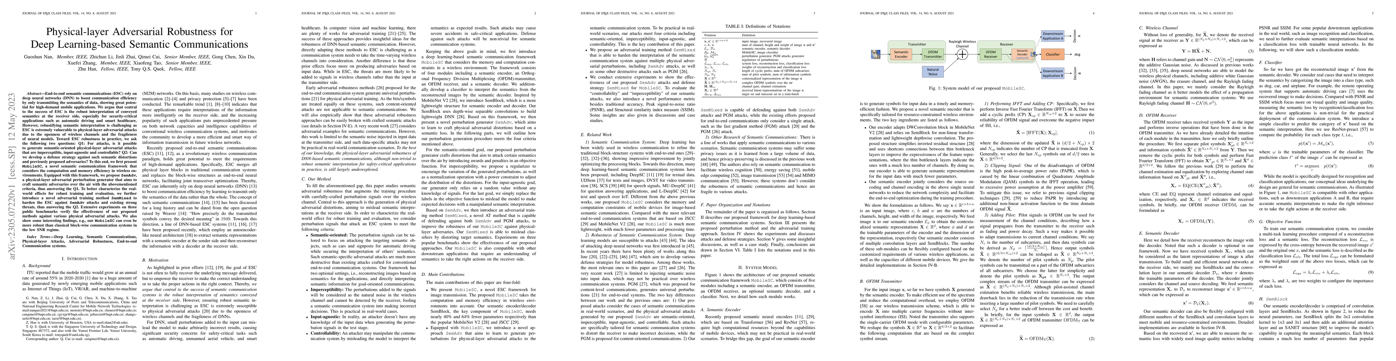 Thumbnail for Physical-layer Adversarial Robustness for Deep Learning-based Semantic
  Communications