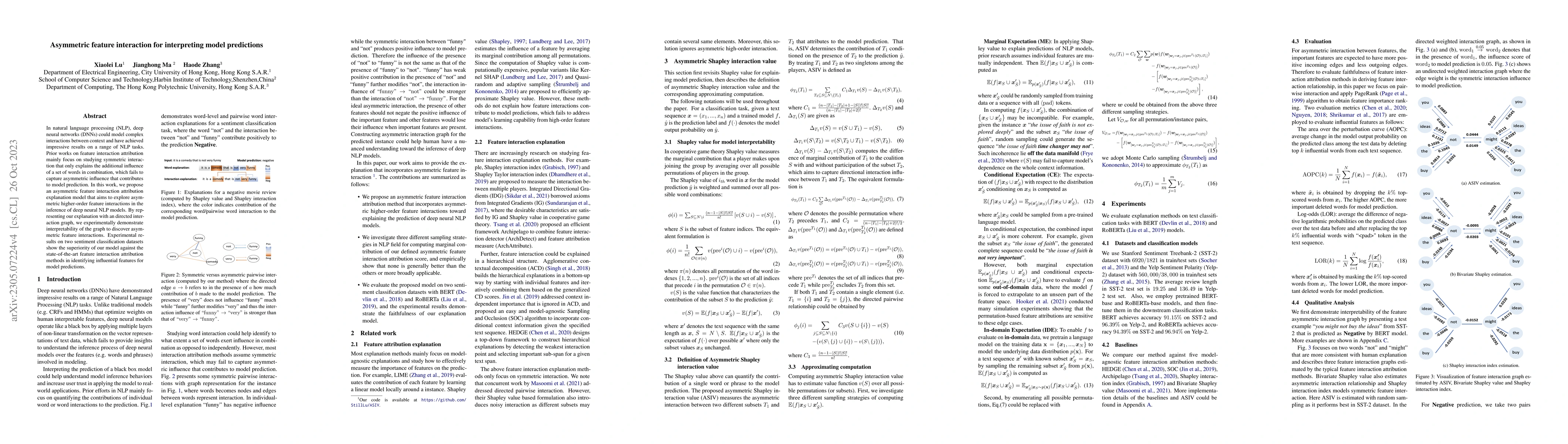 Thumbnail for Asymmetric feature interaction for interpreting model predictions