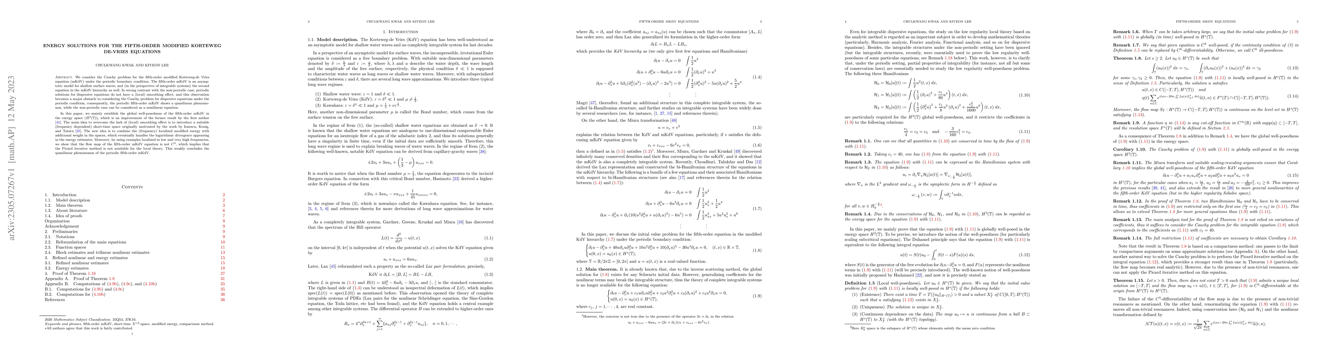 Thumbnail for Energy solutions for the fifth-order modified Korteweg de-Vries
  equations
