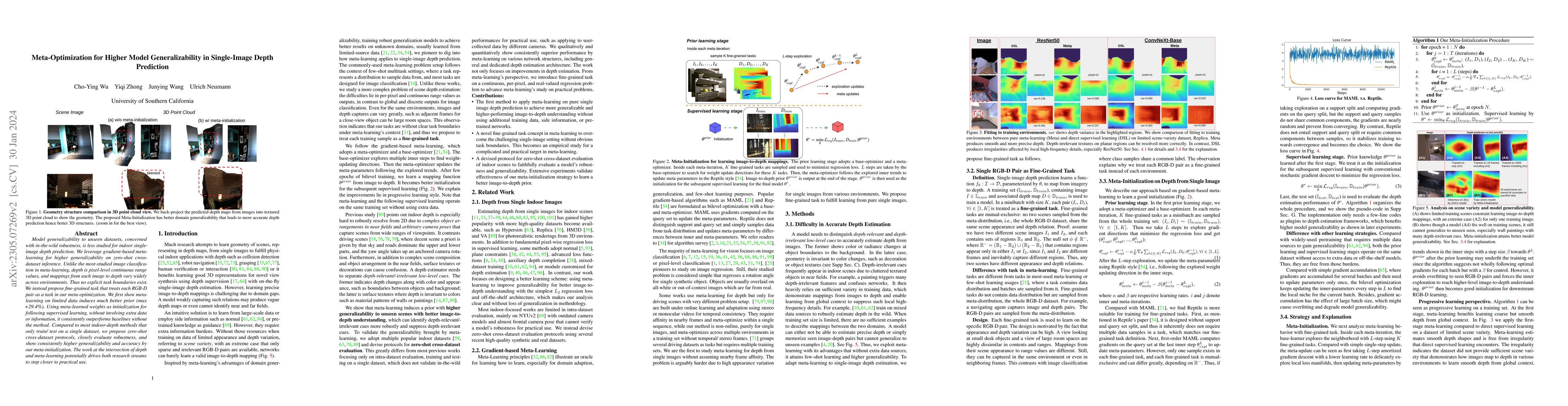 Thumbnail for Meta-Optimization for Higher Model Generalizability in Single-Image
  Depth Prediction