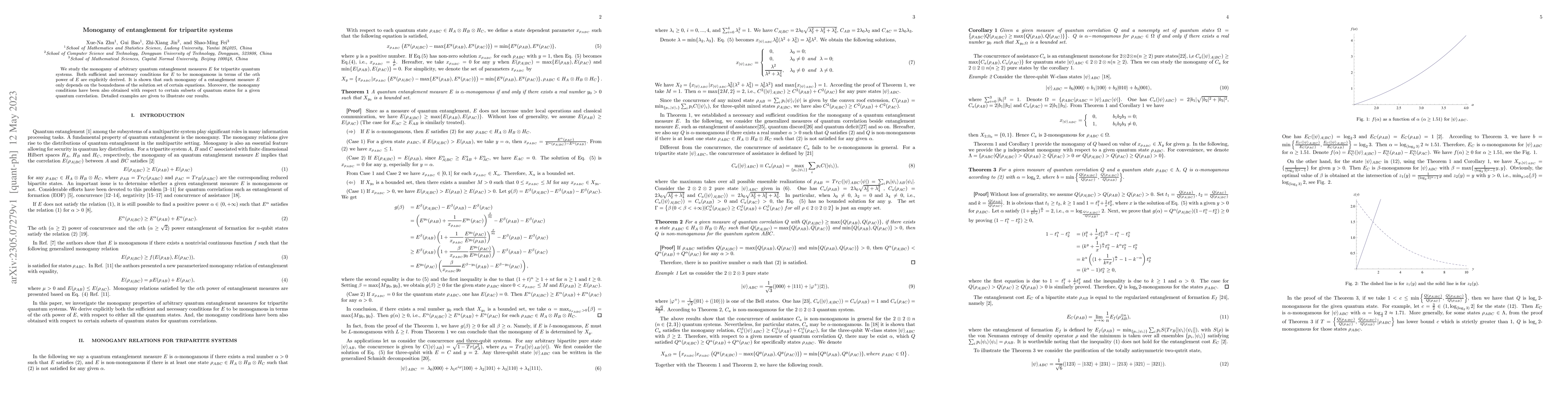 Thumbnail for Monogamy of entanglement for tripartite systems