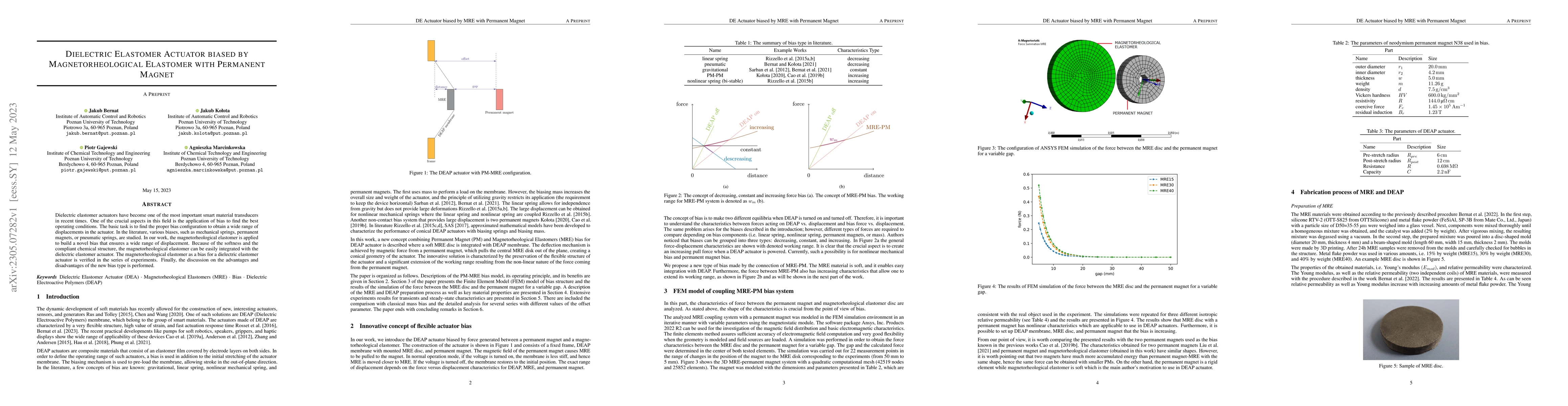 Thumbnail for Dielectric Elastomer Actuator biased by Magnetorheological Elastomer
  with Permanent Magnet