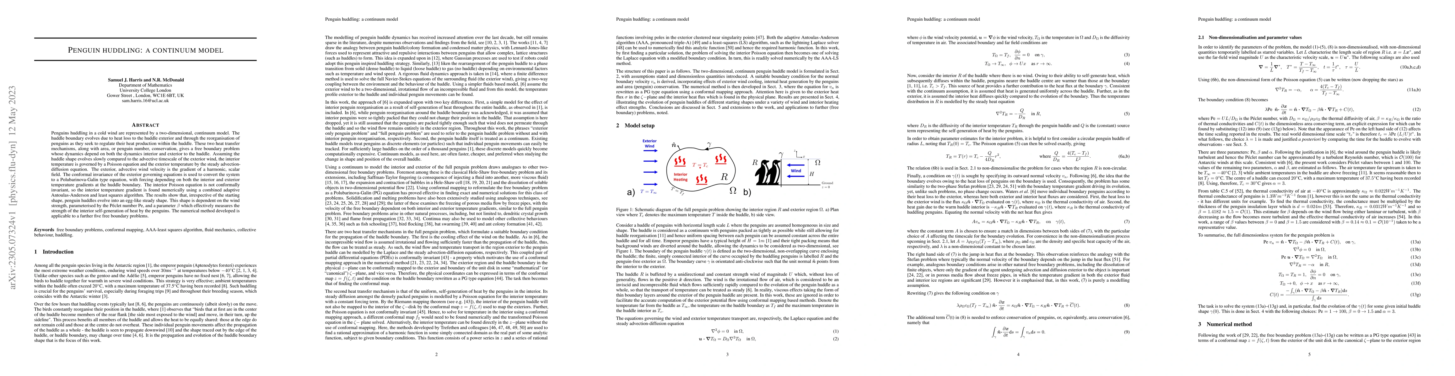 Thumbnail for Penguin huddling: a continuum model