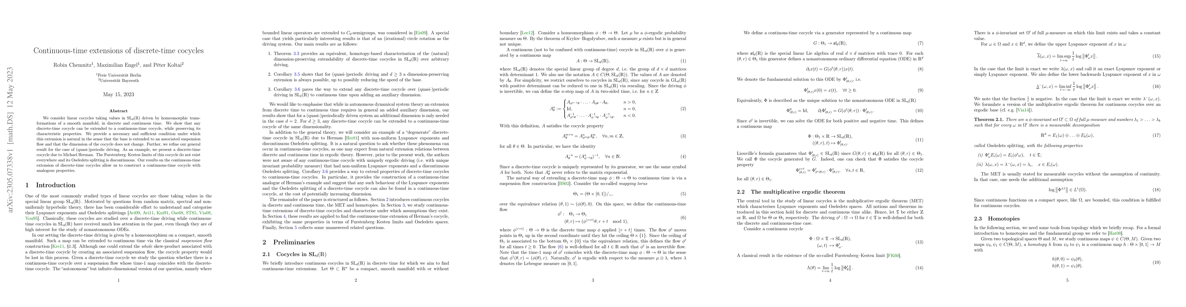 Thumbnail for Continuous-time extensions of discrete-time cocycles