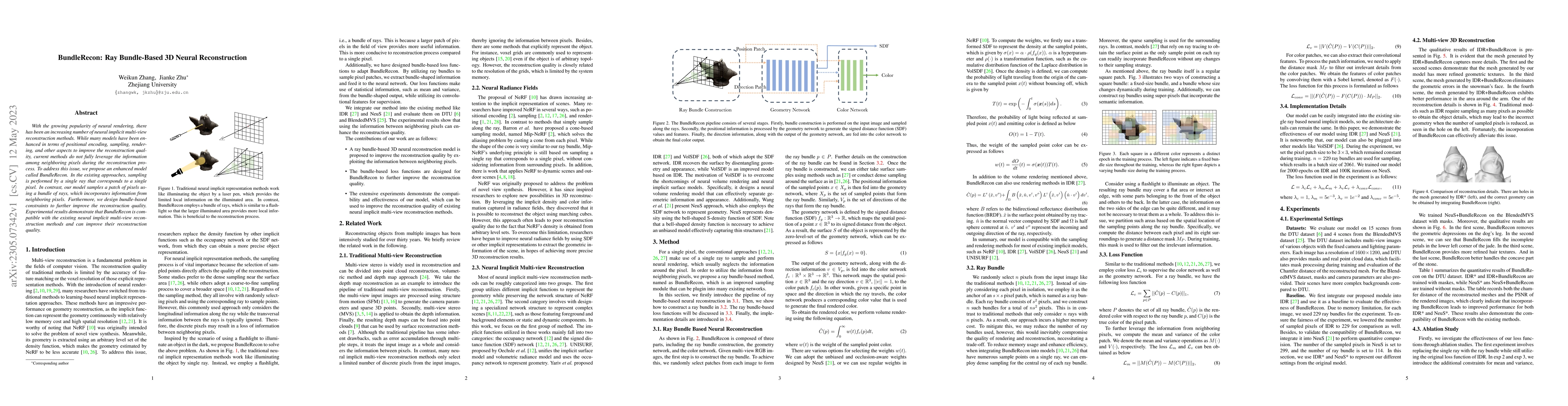 Thumbnail for BundleRecon: Ray Bundle-Based 3D Neural Reconstruction