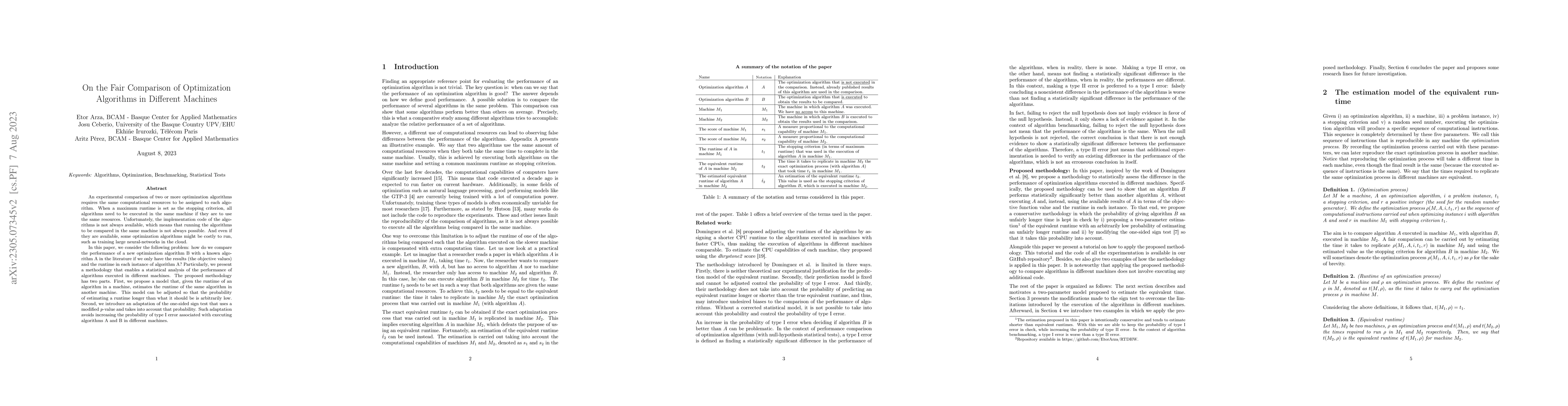 Thumbnail for On the Fair Comparison of Optimization Algorithms in Different Machines