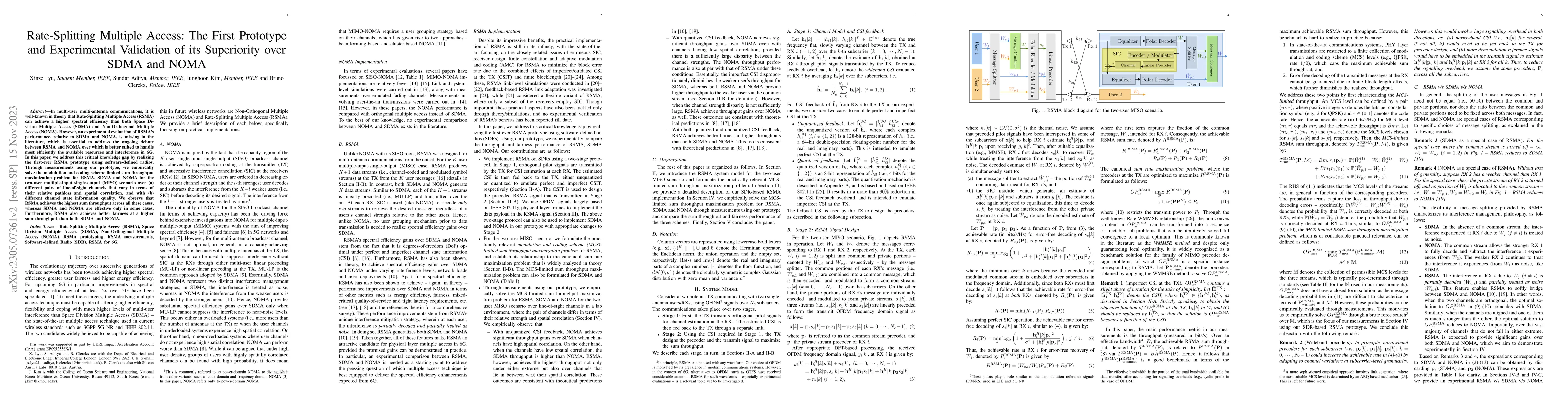 Thumbnail for Rate-Splitting Multiple Access: The First Prototype and Experimental
  Validation of its Superiority over SDMA and NOMA