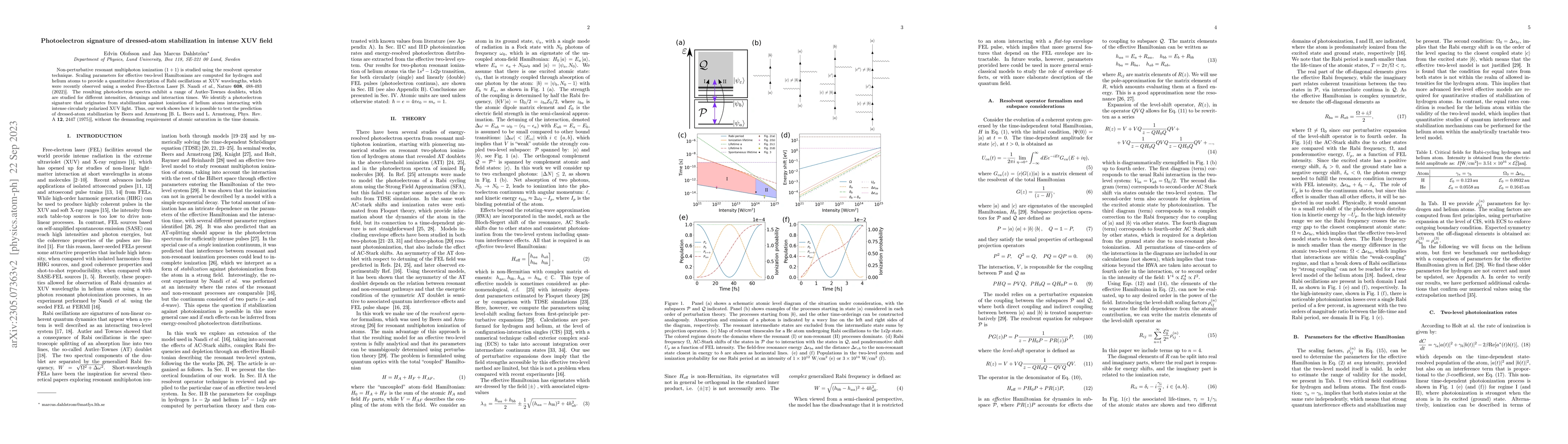 Thumbnail for Photoelectron signature of dressed-atom stabilization in intense XUV
  field