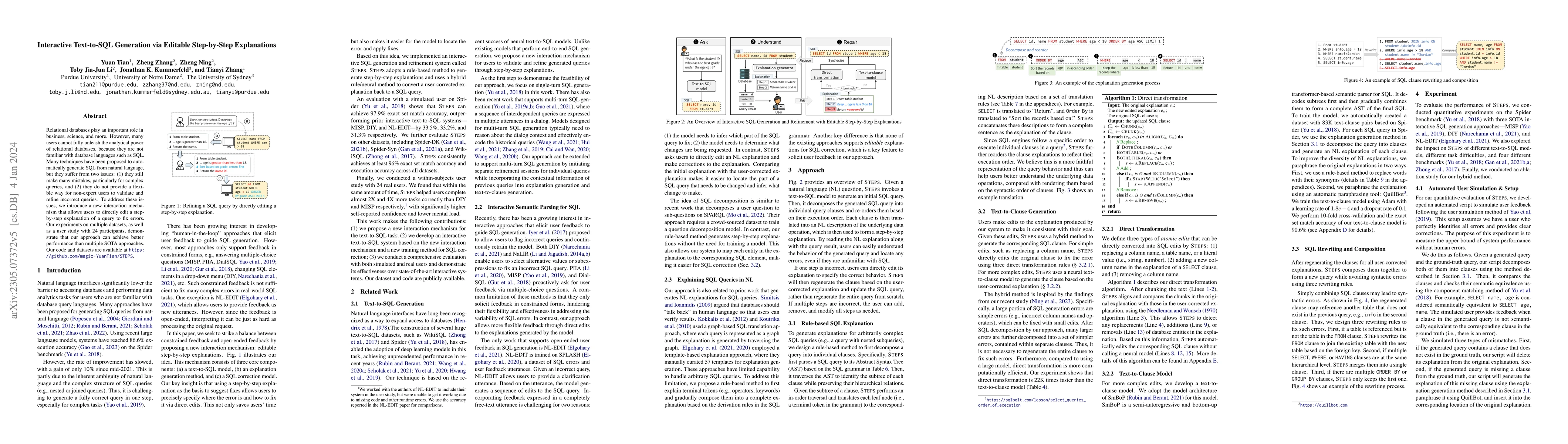 Thumbnail for Interactive Text-to-SQL Generation via Editable Step-by-Step
  Explanations