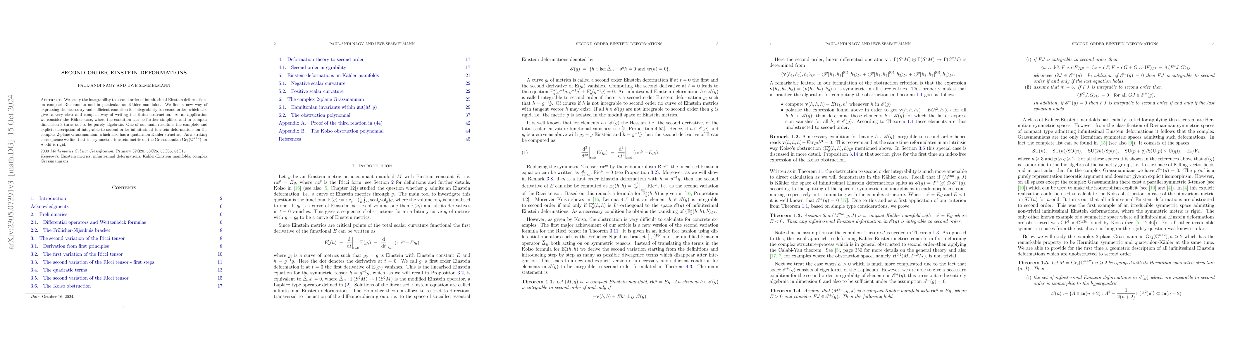 Thumbnail for Second order Einstein deformations
