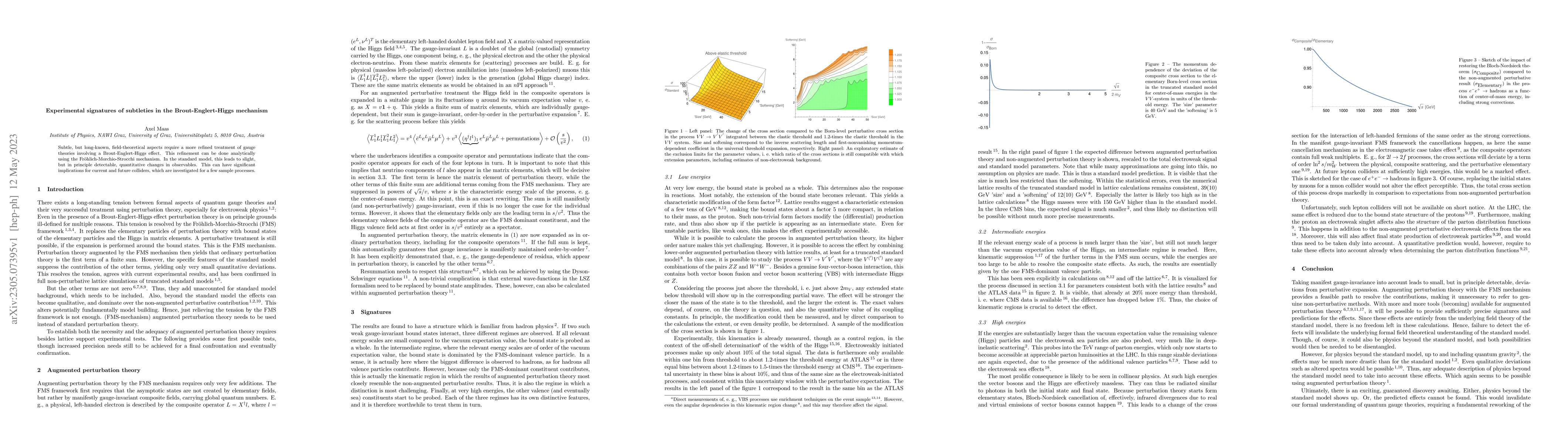 Thumbnail for Experimental signatures of subtleties in the Brout-Englert-Higgs
  mechanism