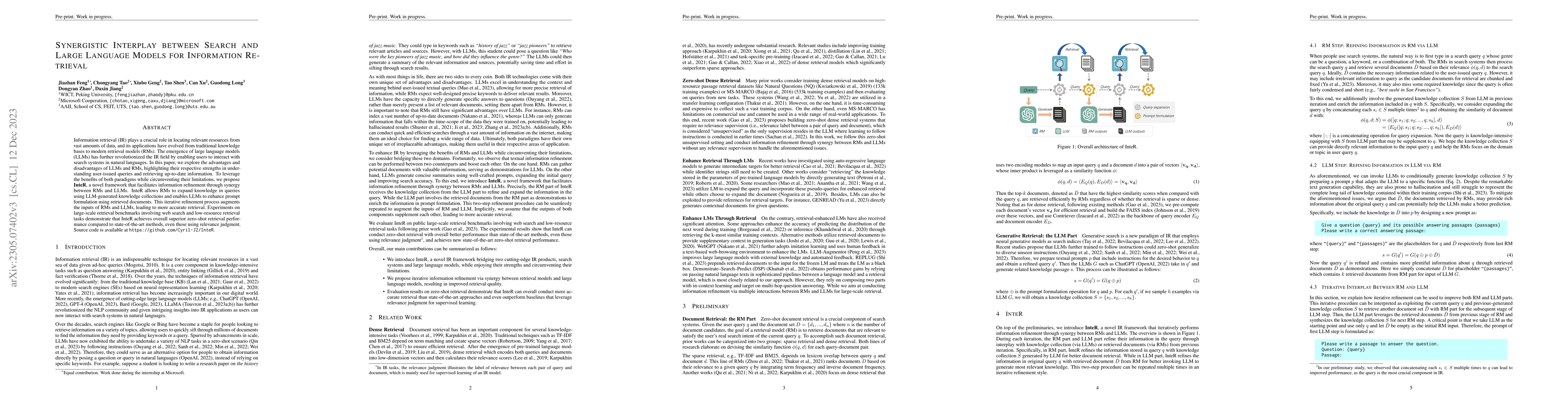 Thumbnail for Synergistic Interplay between Search and Large Language Models for
  Information Retrieval