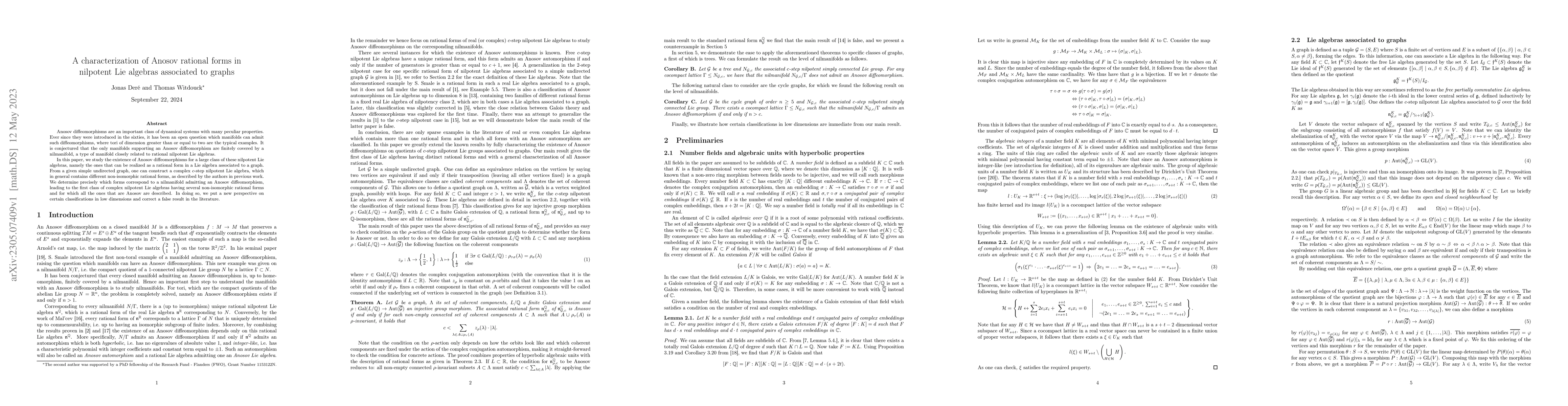 Thumbnail for A characterization of Anosov rational forms in nilpotent Lie algebras
  associated to graphs