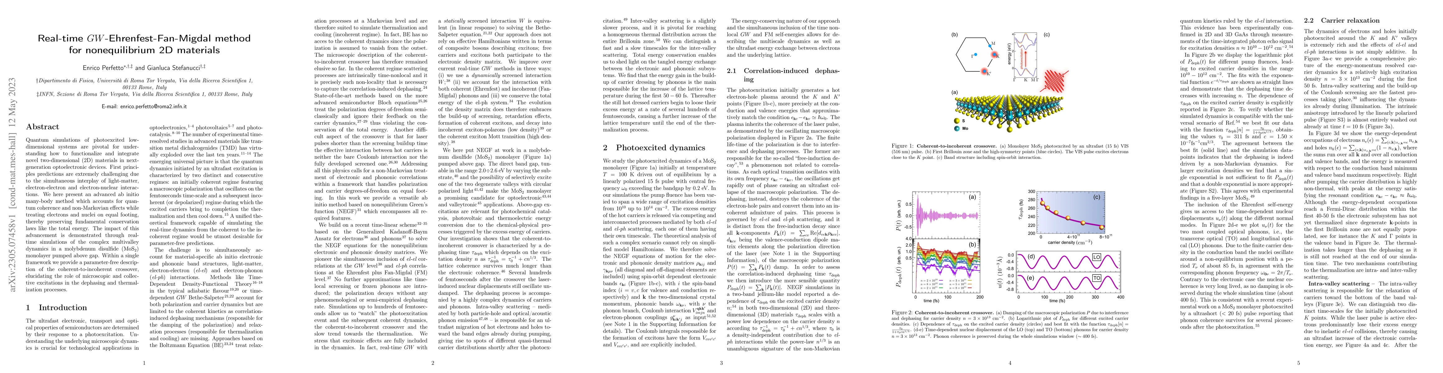 Thumbnail for Real-time GW-Ehrenfest-Fan-Migdal method for nonequilibrium 2D materials