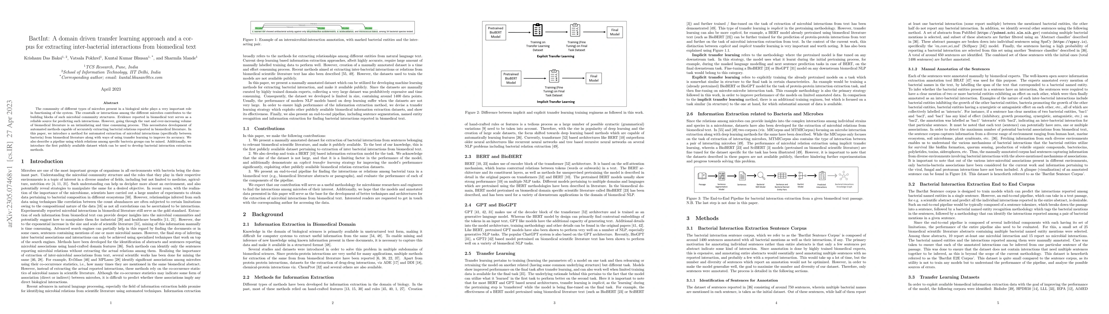 Thumbnail for BactInt: A domain driven transfer learning approach and a corpus for
  extracting inter-bacterial interactions from biomedical text