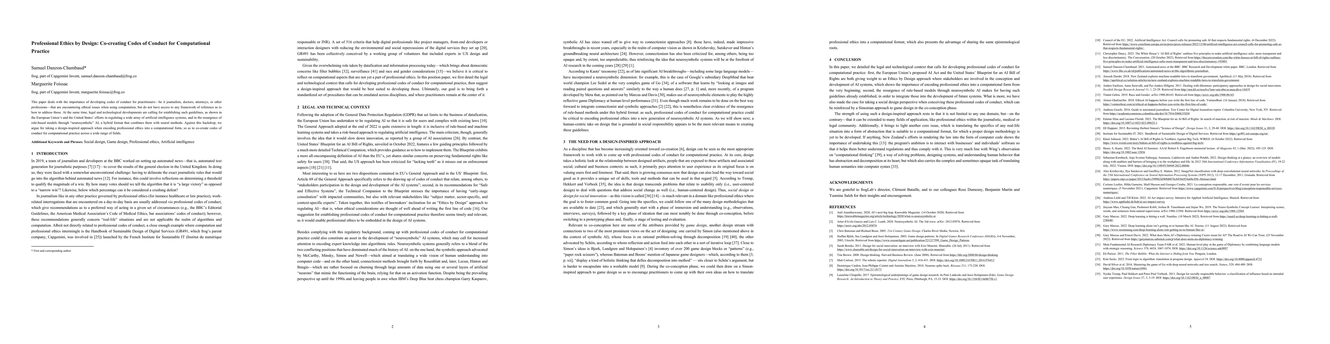 Thumbnail for Professional Ethics by Design: Co-creating Codes of Conduct for
  Computational Practice