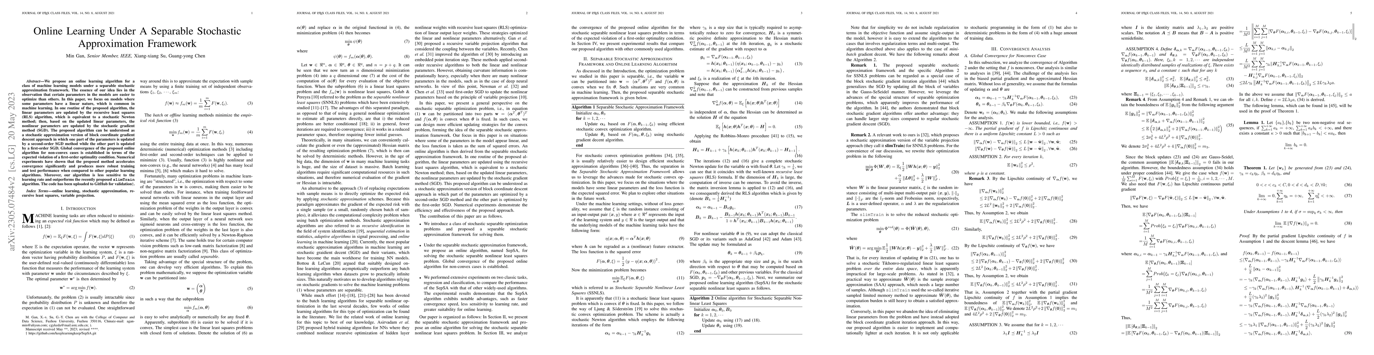 Thumbnail for Online Learning Under A Separable Stochastic Approximation Framework