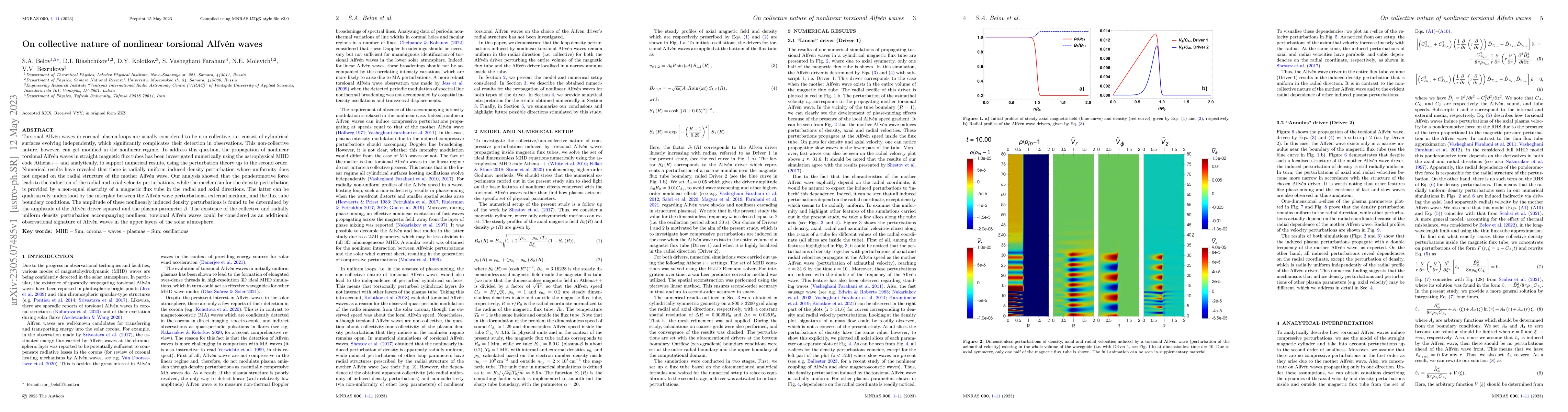 Thumbnail for On collective nature of nonlinear torsional Alfv\'en waves