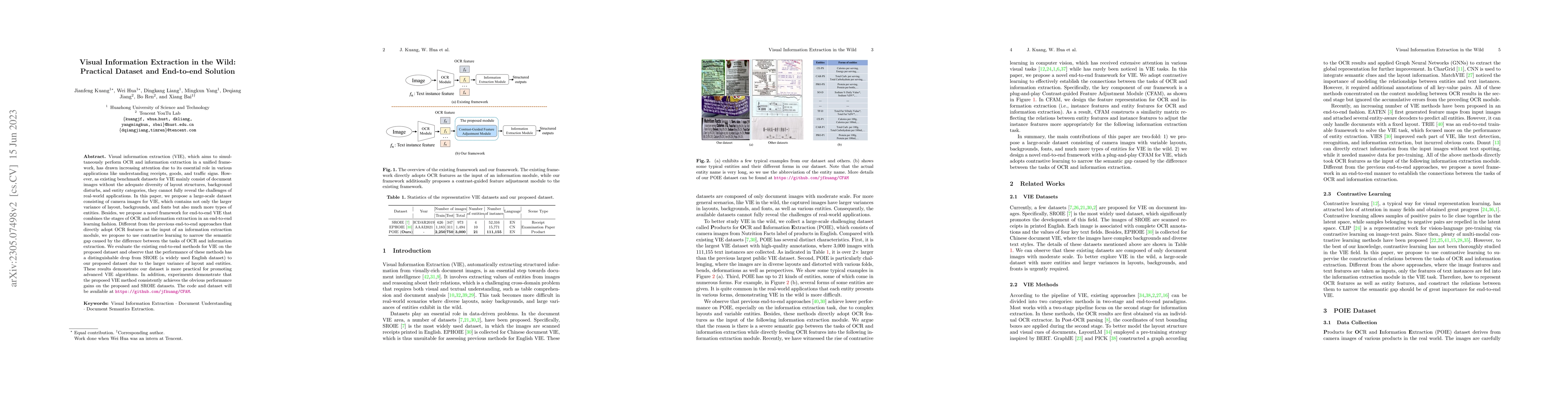 Thumbnail for Visual Information Extraction in the Wild: Practical Dataset and
  End-to-end Solution