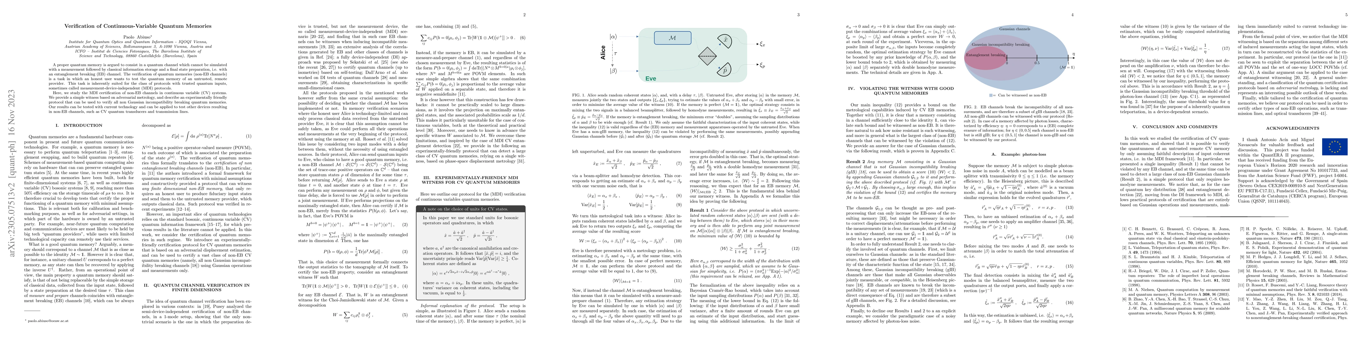 Thumbnail for Verification of Continuous-Variable Quantum Memories