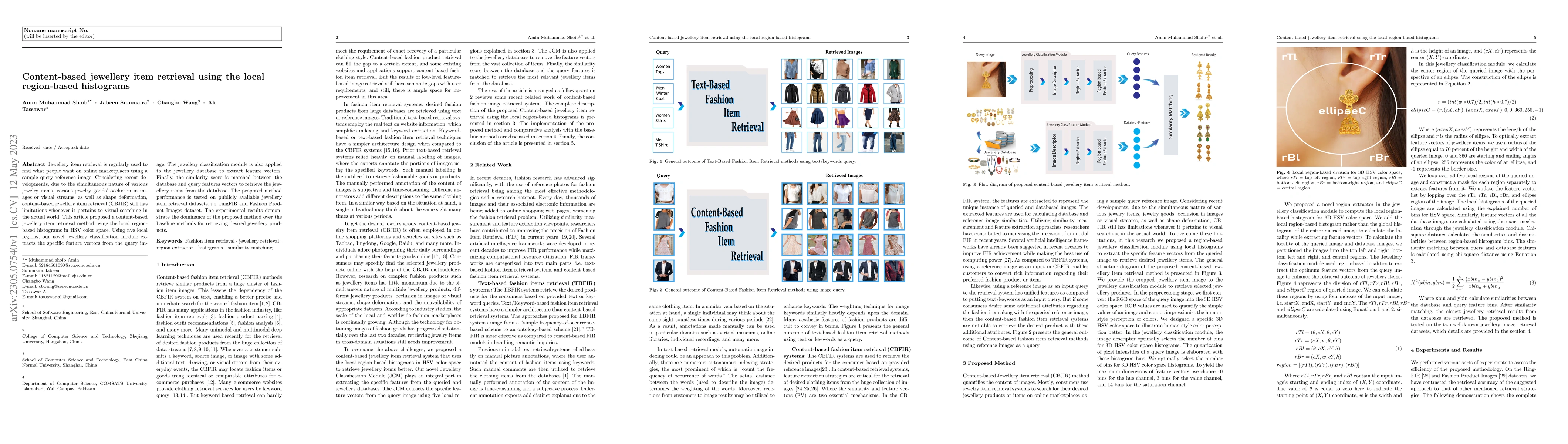 Thumbnail for Content-based jewellery item retrieval using the local region-based
  histograms
