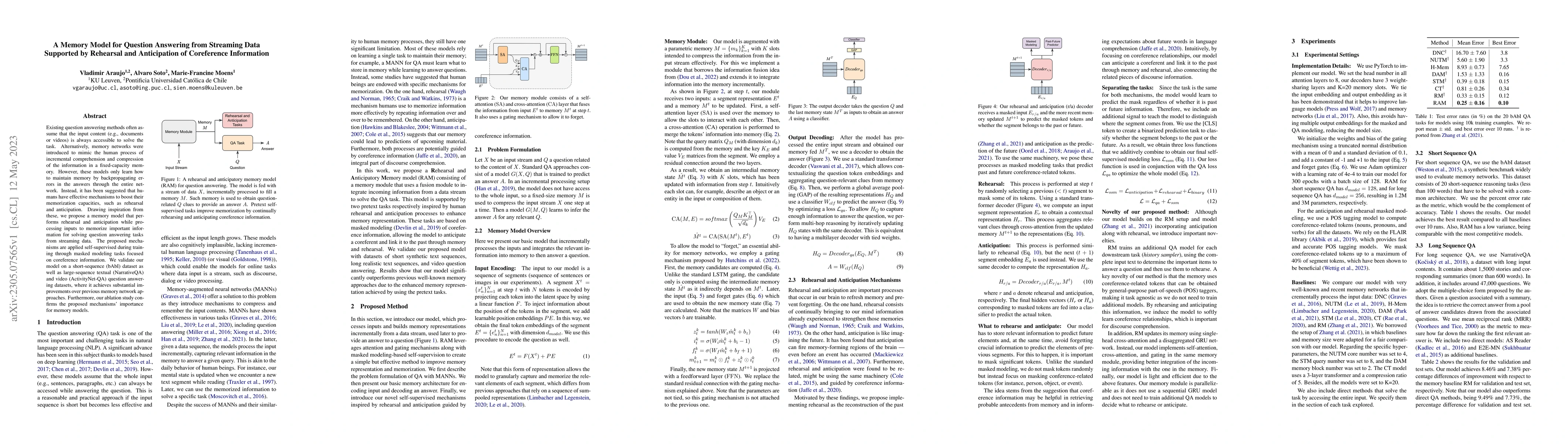 Thumbnail for A Memory Model for Question Answering from Streaming Data Supported by
  Rehearsal and Anticipation of Coreference Information
