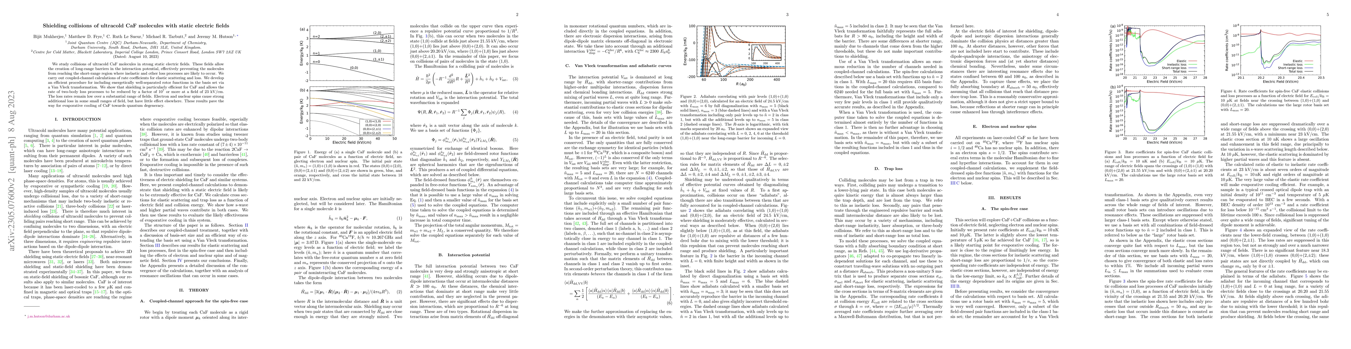 Thumbnail for Shielding collisions of ultracold CaF molecules with static electric
  fields