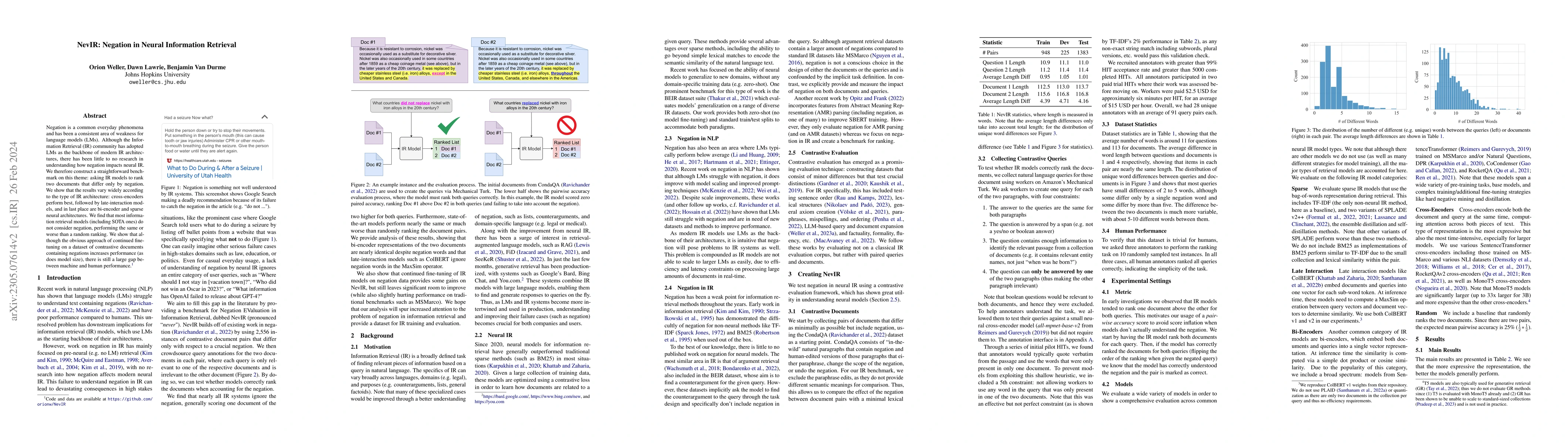 Thumbnail for NevIR: Negation in Neural Information Retrieval