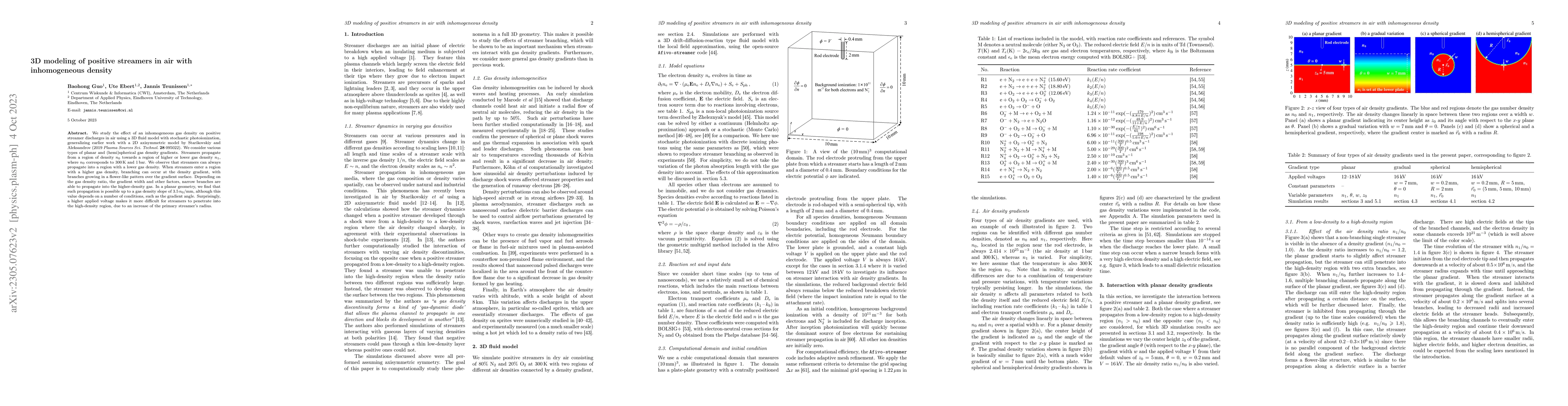 Thumbnail for 3D modeling of positive streamers in air with inhomogeneous density