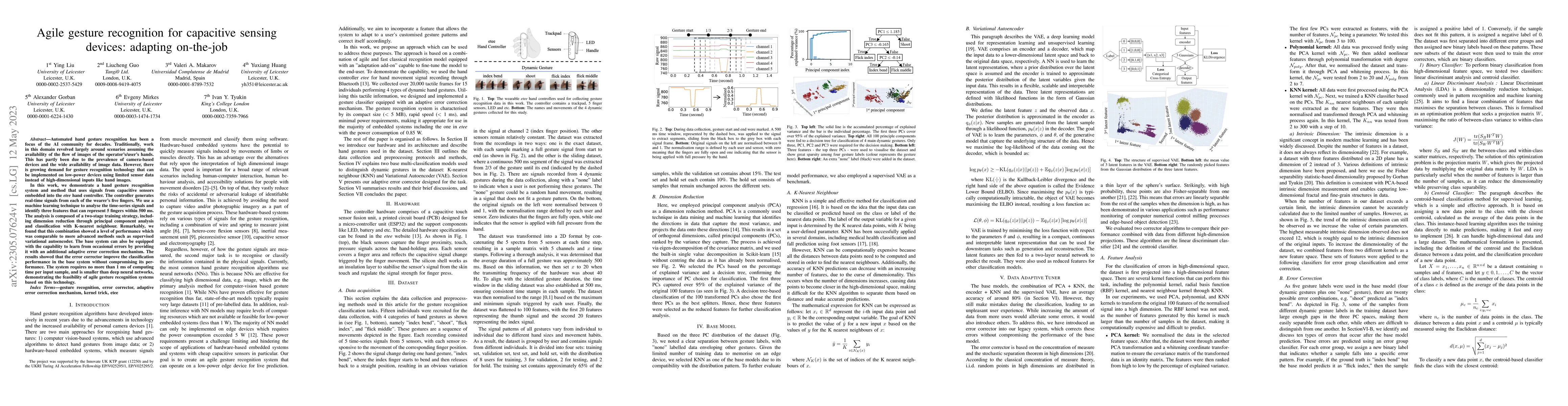 Thumbnail for Agile gesture recognition for capacitive sensing devices: adapting
  on-the-job