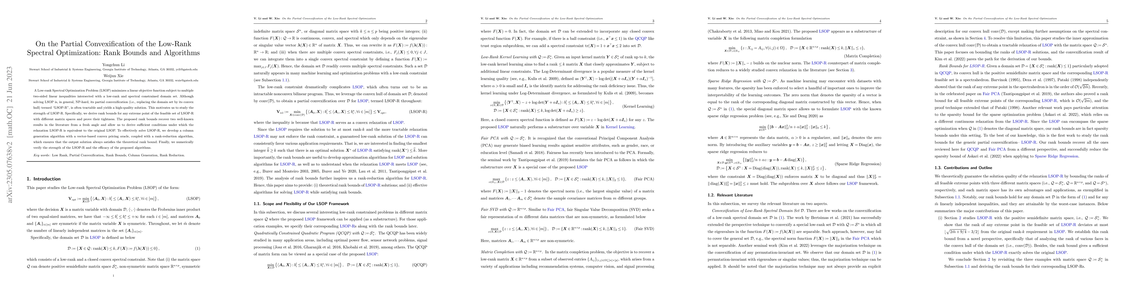Thumbnail for On the Partial Convexification for Low-Rank Spectral Optimization: Rank
  Bounds and Algorithms