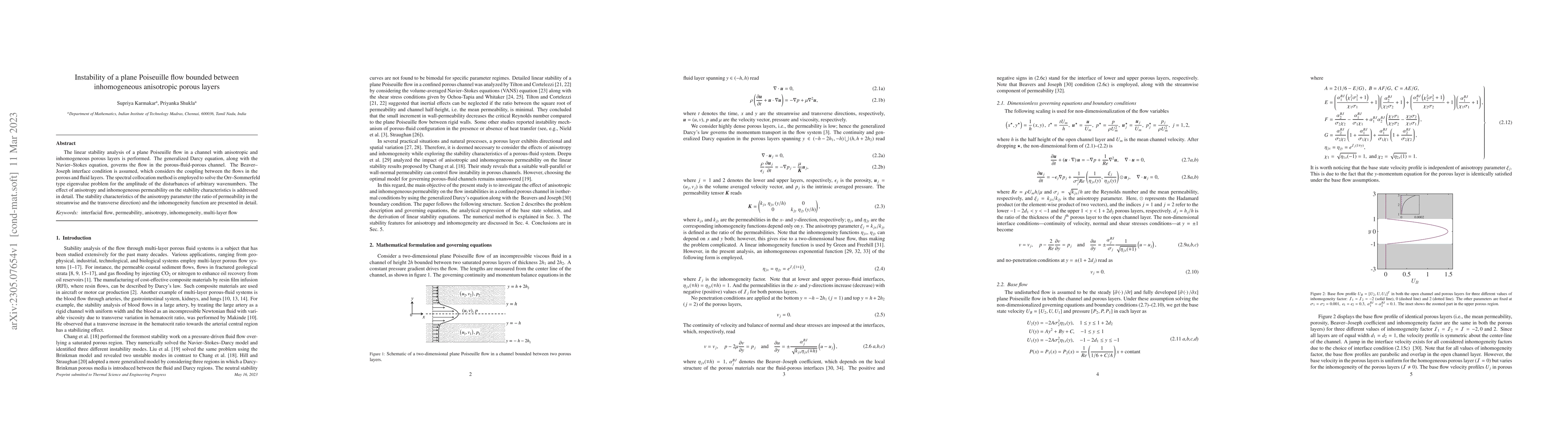 Thumbnail for Instability of a plane Poiseuille flow bounded between inhomogeneous
  anisotropic porous layers