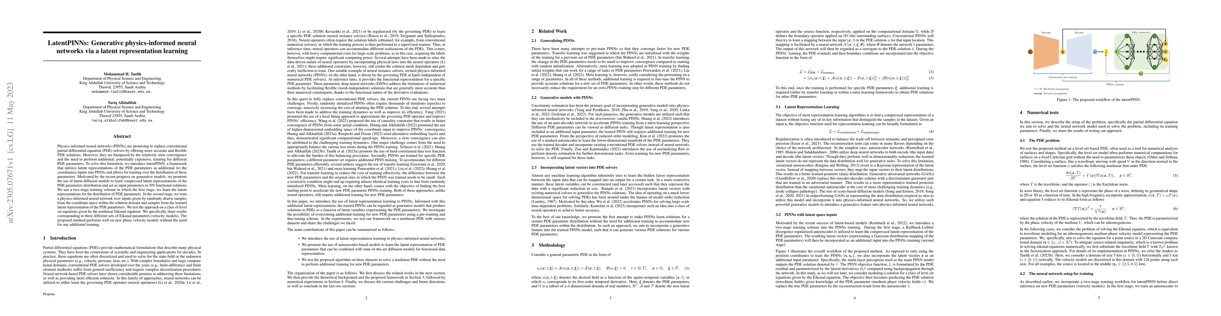 Thumbnail for LatentPINNs: Generative physics-informed neural networks via a latent
  representation learning