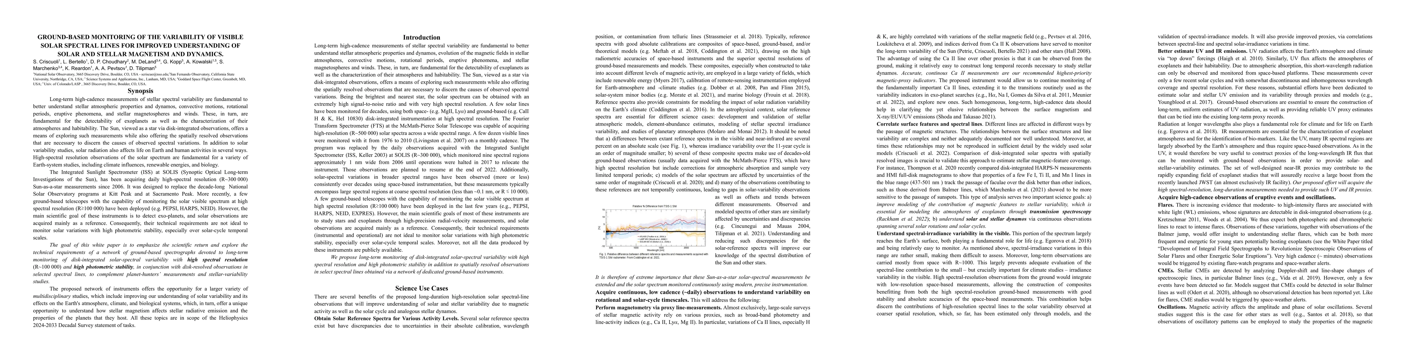 Thumbnail for Ground-based monitoring of the variability of visible Solar spectral
  lines for improved understanding of solar and stellar magnetism and dynamics