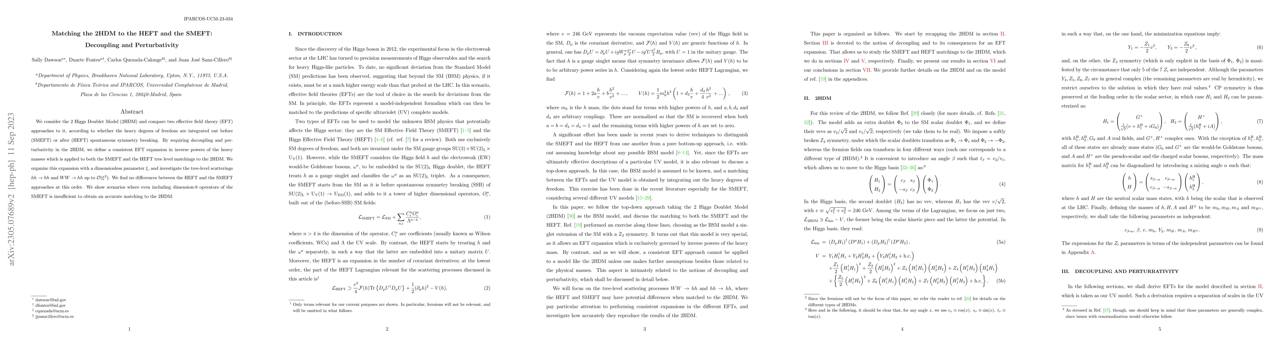 Thumbnail for Matching the 2HDM to the HEFT and the SMEFT: Decoupling and
  Perturbativity