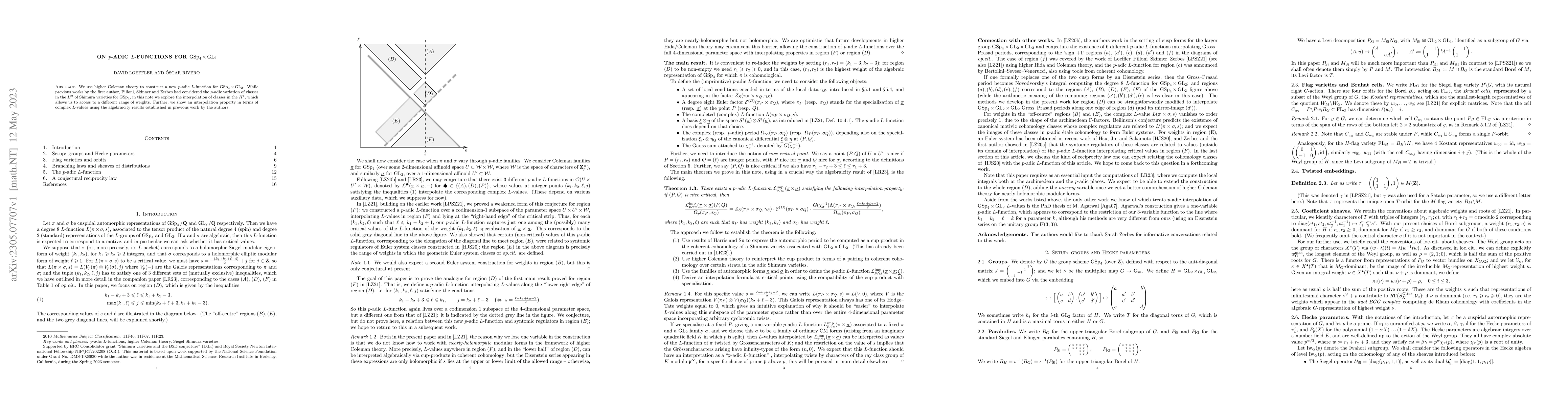 Thumbnail for On $p$-adic $L$-functions for $\text{GSp}_4 \times \text{GL}_2$