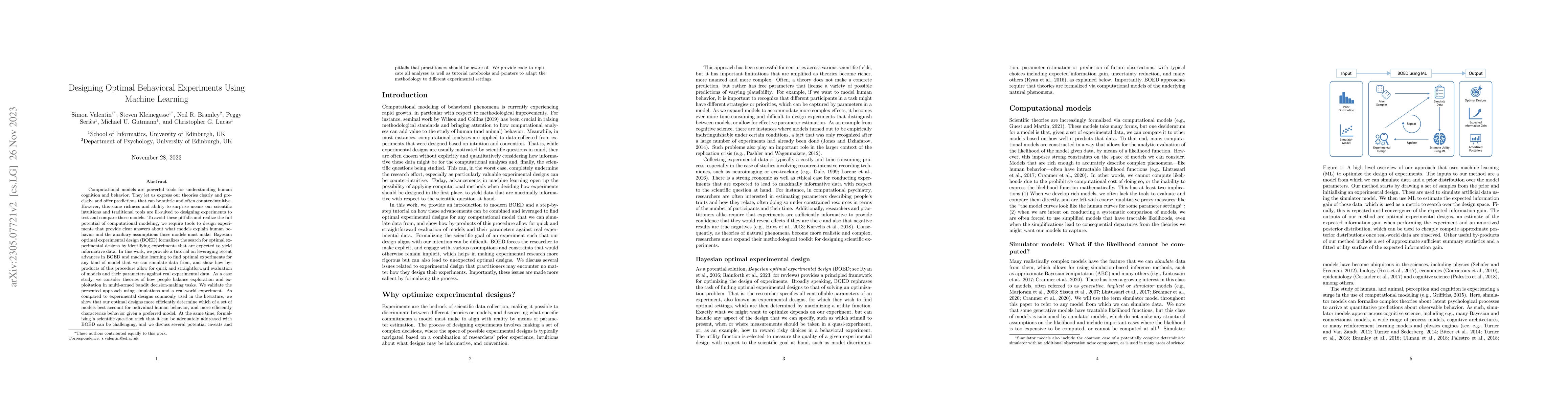 Thumbnail for Designing Optimal Behavioral Experiments Using Machine Learning