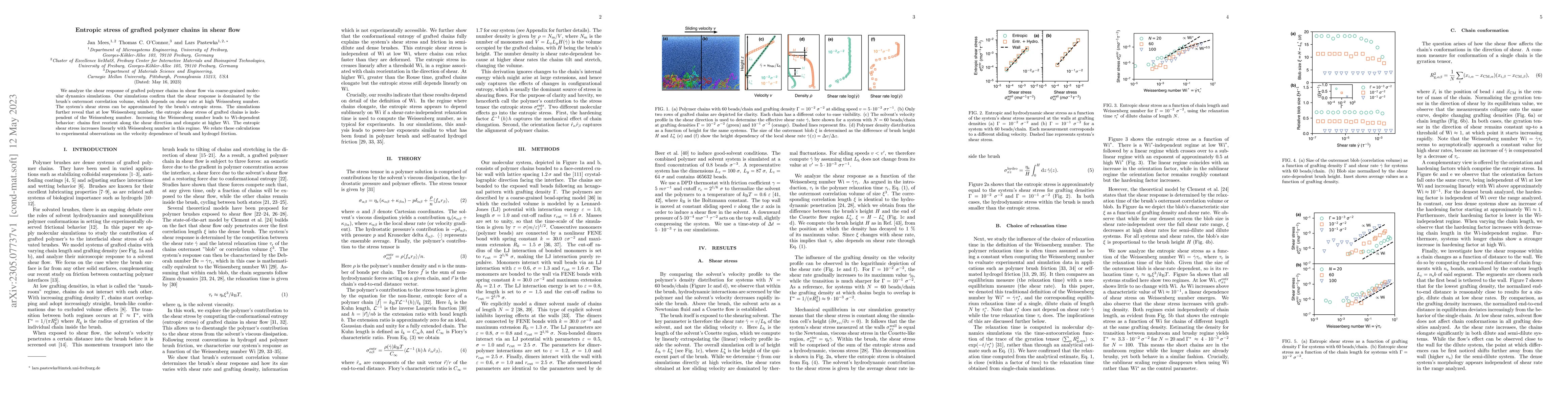 Thumbnail for Entropic stress of grafted polymer chains in shear flow