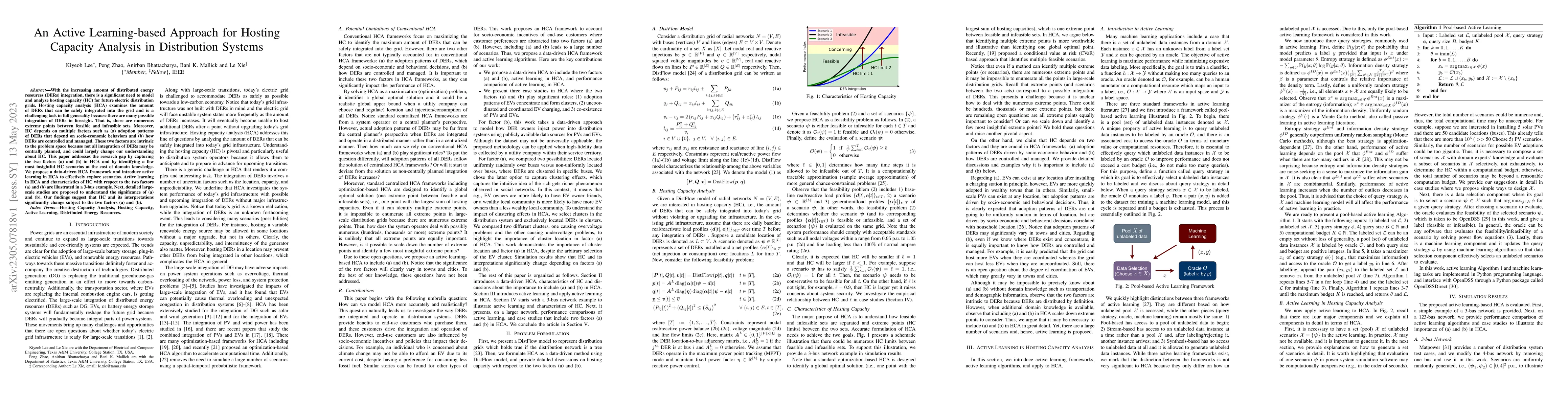 Thumbnail for An Active Learning-based Approach for Hosting Capacity Analysis in
  Distribution Systems