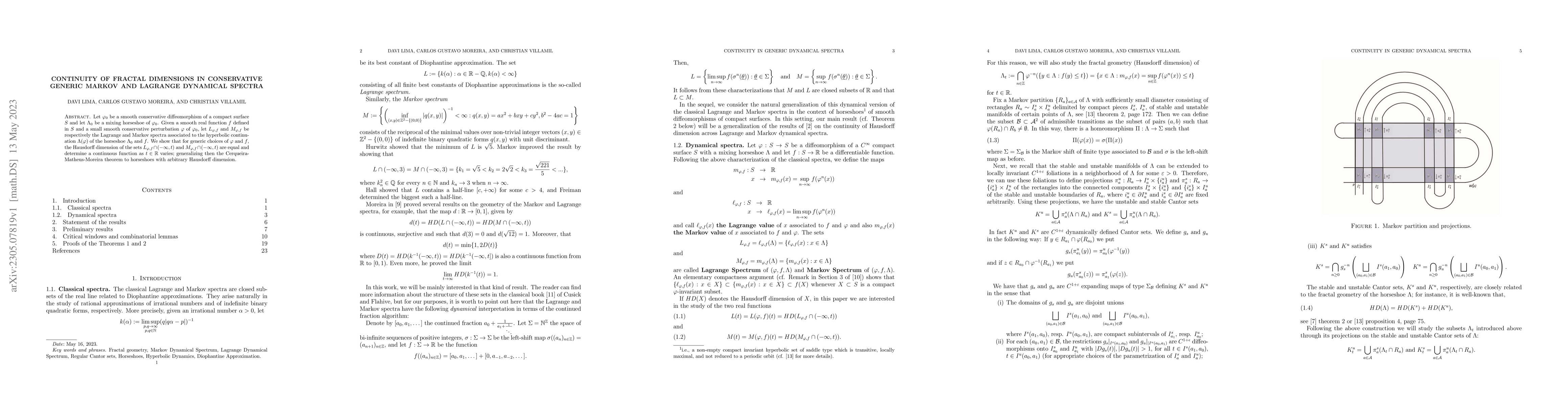 Thumbnail for Continuity of fractal dimensions in conservative generic Markov and
  Lagrange dynamical spectra