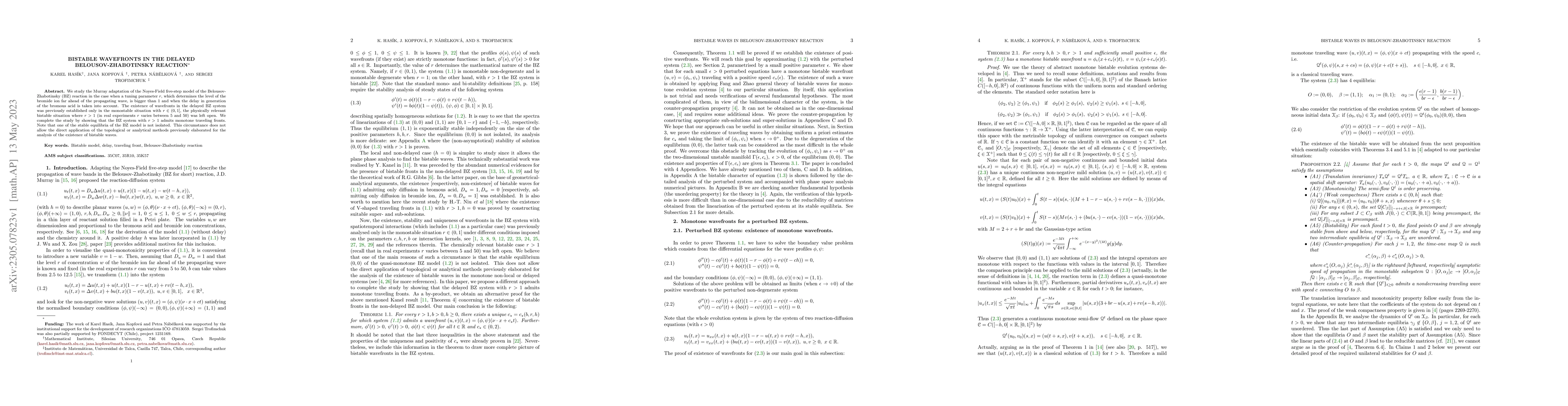 Thumbnail for Bistable wavefronts in the delayed Belousov-Zhabotinsky reaction