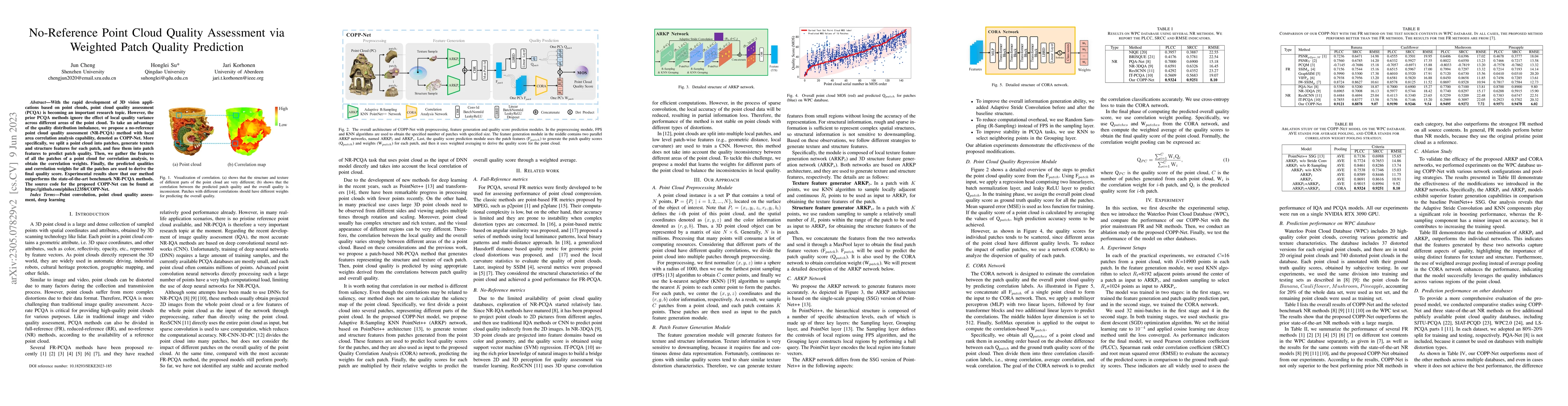Thumbnail for No-Reference Point Cloud Quality Assessment via Weighted Patch Quality
  Prediction
